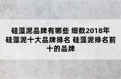 硅藻泥品牌有哪些 细数2018年硅藻泥十大品牌排名 硅藻泥排名前十的品牌